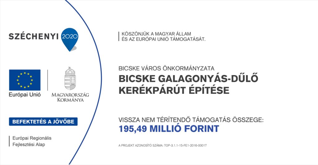 Bicske, Galagonyás-dűlő fejlesztés tájékoztató táblája