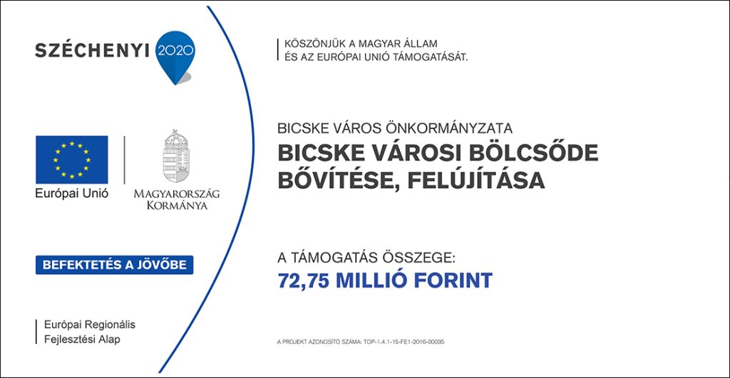 Bicske Városi Bölcsőde tájékoztató táblája